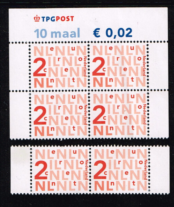 Nederland 2003 bijplakzegels 6x 0.02 TPG Velletje NVPH Va2034b