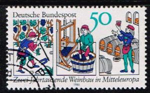 Duitsland (BRD) 1980 Weinbau in Mitteleuropa gestempeld Michel Nummer 1063