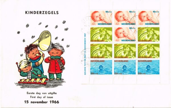 Nederland 1966 Groot formaat FDC Kinderzegels Blok