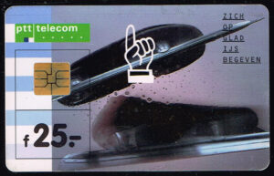 Telefoonkaart Nederland 1995 PTT Telecom Zich op glad ijs begeven