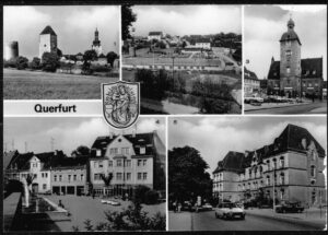 Postkarte Deutschland Querfurt 1981 Ansichtskarte Querfurt fünf Abbildungen