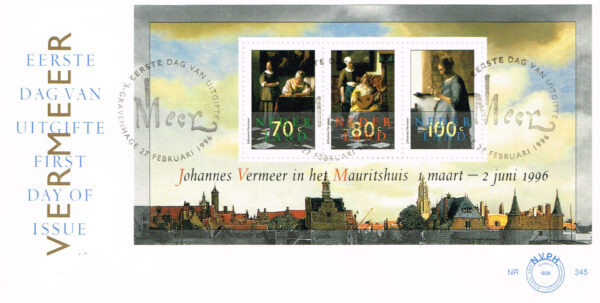 Nederland 1996 FDC Blok Johannes Vermeer onbeschreven E345A