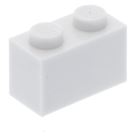 Lego onderdeel Blokje Brick 3004 wit 1 x 2