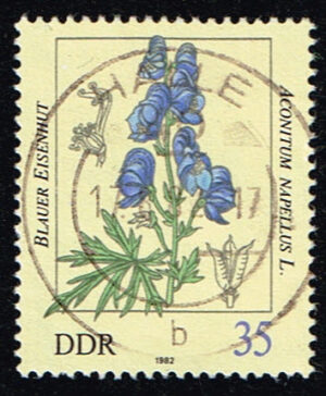 Duitsland (DDR) 1982 Giftpflanzen 35pf gestempelt Michel nr 2695 Markenausgabe der DDR Blauer Eisenhut waarde 35 pf