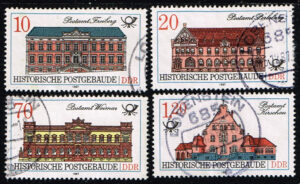 Duitsland (DDR) 1987 Historische Postgebäude gestempelt Michel nr 3067-3070