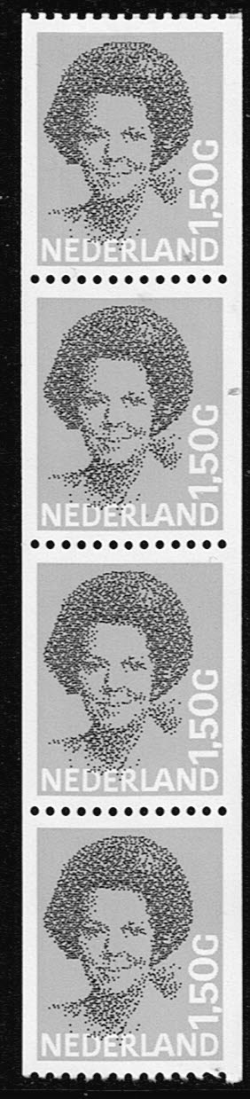 Nederland 1981-1990 Koningin Beatrix zwart rolzegel NVPH 1244A