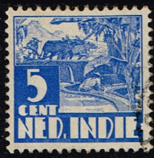 Nederlands Indië 1934-1937 Karbouw gestempeld NVPH 192