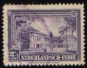 Nederlands Indië 1945 verschillende voorstellingen gestempeld NVPH 306