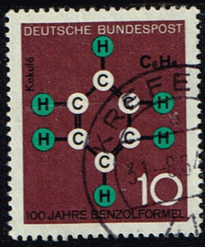 Duitsland (BRD) 1964 100 Jahre Benzolformel gestempelt Michel nr 440