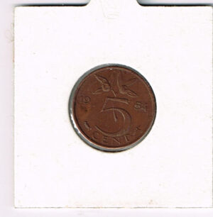 Koninkrijksmunten Nederland 1954 koningin Juliana 5 cent